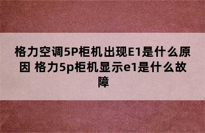 格力空调5P柜机出现E1是什么原因 格力5p柜机显示e1是什么故障